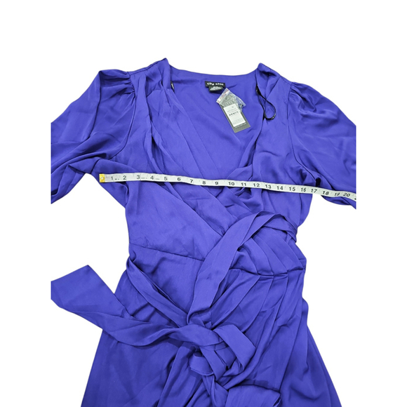 City Chic Opulent Dress - royal purple Sz XS or 14 - Picture 8 of 11